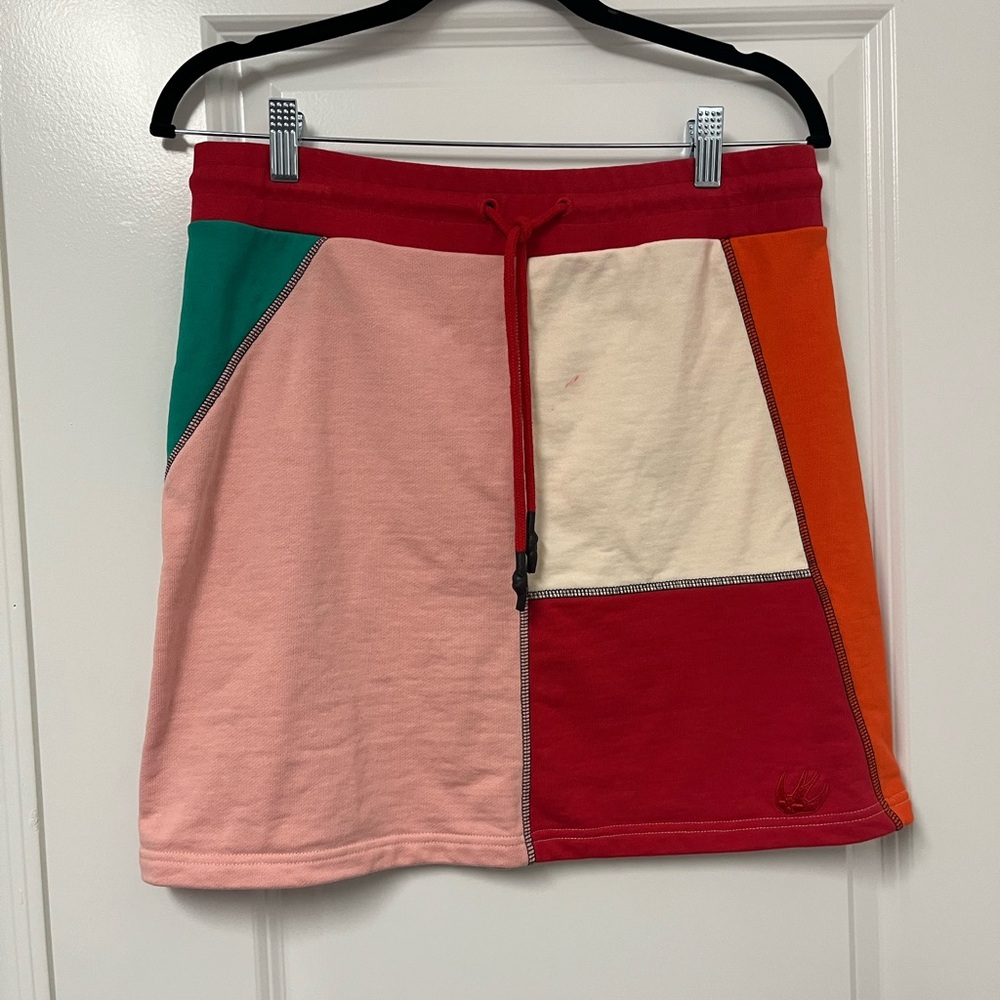 Alexander Mcqueen Red And Orange Patchwork Mini S… - image 1